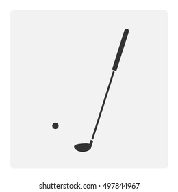 Golf Icon Symbol. A hand drawn vector illustration of a golf ball and a golf stick.