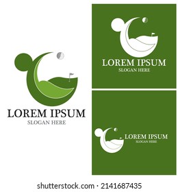 Icono de golf y plantilla de vector de símbolo