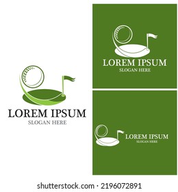 Icono de golf y plantilla de vector de símbolo