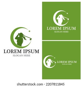 Icono de golf y plantilla de vector de símbolo