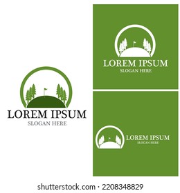 Icono de golf y plantilla de vector de símbolo
