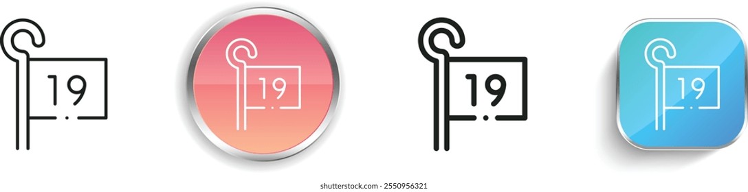 golf icon. Thin Linear, Regular and Button Style Design Isolated On White Background