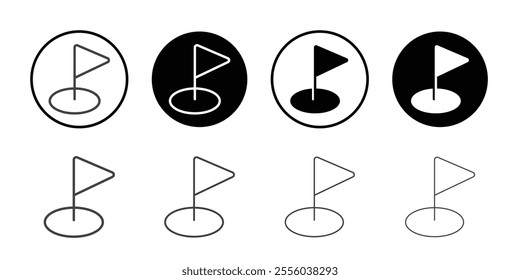 Golf icon Thin outline art symbol