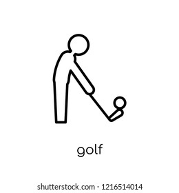 Golf icon. Trendy modern flat linear vector Golf icon on white background from thin line sport collection, editable outline stroke vector illustration