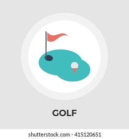 Golf icon vector. Flat icon isolated on the white background. Editable EPS file. Vector illustration.