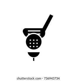 golf icon, vector illustration, black sign on isolated background