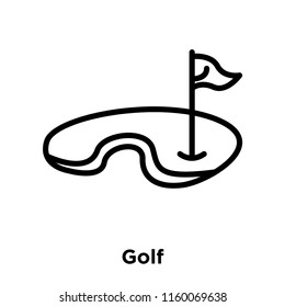Golf icon vector isolated on white background, Golf transparent sign , line and outline elements in linear style