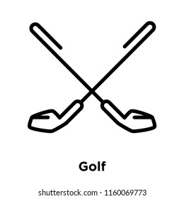 Golf icon vector isolated on white background, Golf transparent sign , line and outline elements in linear style