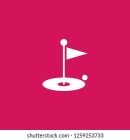 golf icon vector. golf sign on pink background. golf icon for web and app