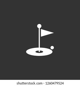 golf icon vector. golf sign on black background. golf icon for web and app