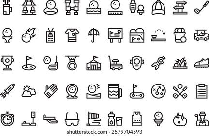 Golf icons High-Quality Vector Icons Collection with Editable Stroke. Ideal for Professional and Creative Projects