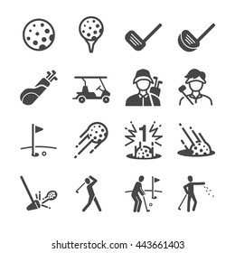 Golf Icons. Included The Icons As Swing, Golf Club, Golfer, Hole In One, Golf Court, Caddy And More.