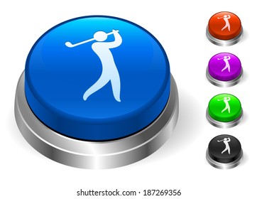 Golf Icons on Round Button Collection