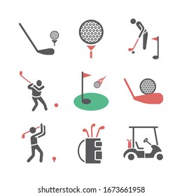 Golf icons. Player. Vector signs for web graphics.