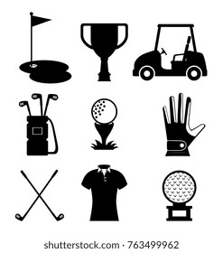 golf icons set