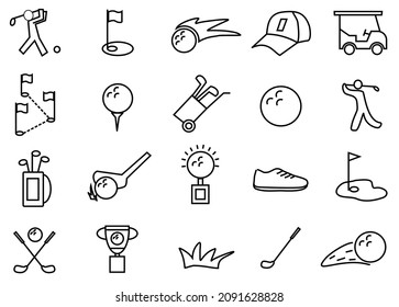 Golf icons set. contains such icon as hole, golf, field, flag, ball. vector file. isolated on white background 