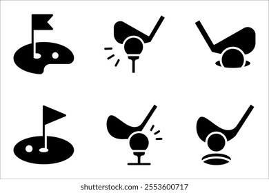 golf icons set. contains icons such as golf balls, Golf yard. vector illustration on white background