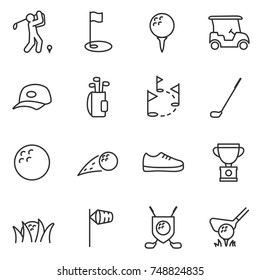 Golf icons set. Linear design. Line with editable stroke - Shutterstock ID 748824835