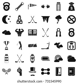 Golf icons set. Simple style of 36 golf vector icons for web isolated on white background