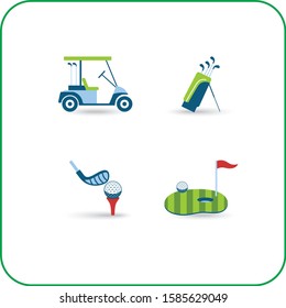 Golf Icons Set Vector Icon