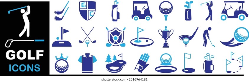 Golf Icons Vector Design Illustration.