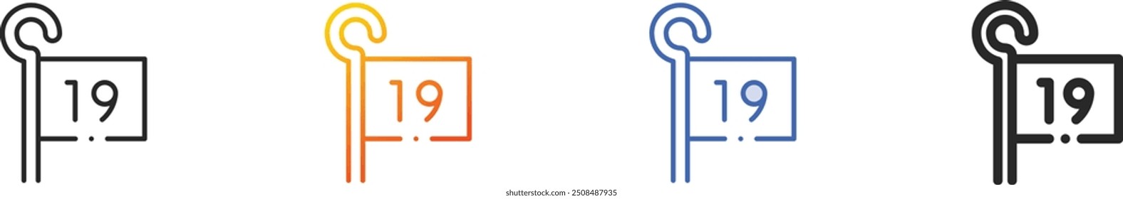 golf icon.Thin Linear, Gradient, Blue Stroke and bold Style Design Isolated On White Background