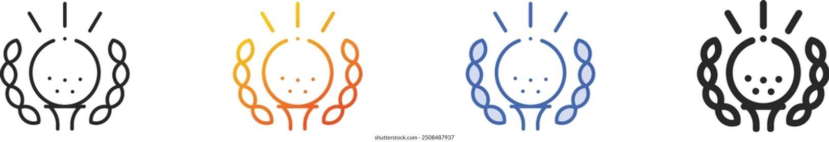 golf icon.Thin Linear, Gradient, Blue Stroke and bold Style Design Isolated On White Background