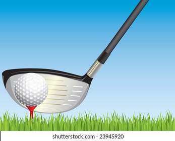 Golf illustration, all grouped for easy editing