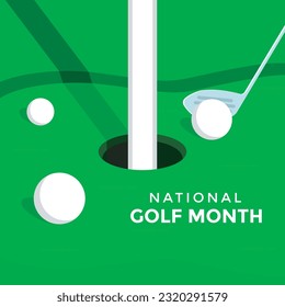 Golf-Illustration auf grünem Hintergrund
