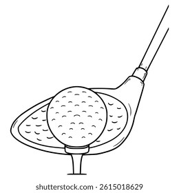 golf illustration hand drawn outline vector