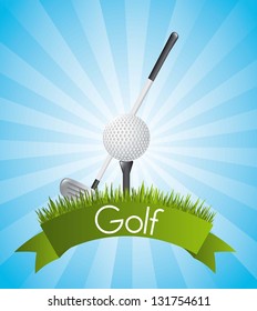golf illustration over blue background. vector background