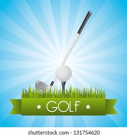 golf illustration over blue background. vector