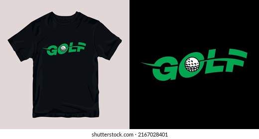 golf illustration t-shirt stylish and clothing printable trendy tshirt design. print, industrial products. global swatch