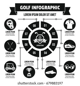 Golf infographic banner concept. Simple illustration of golf infographic vector poster concept for web