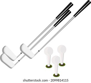 Golf iron, illustration, vector on a white background.