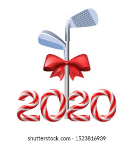 Golf irons with candy cane