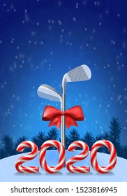 Golf irons with candy cane