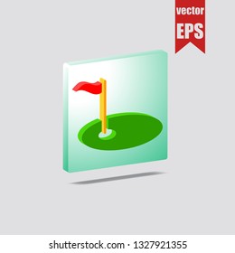 Golf isometric icon.Vector illustration.