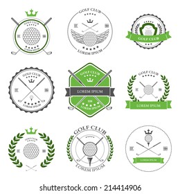 Golf labels and icons set. Vector illustration