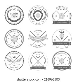 Golf labels and icons set. Vector illustration