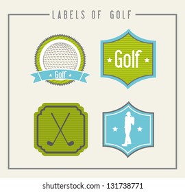 golf labels over beige background. vector illustration