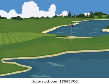 golf lake field