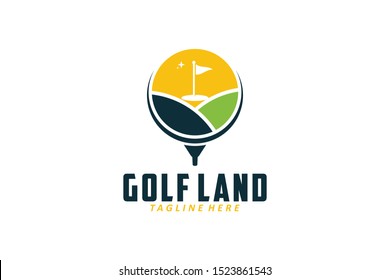 golf land logo icon vector isolated
