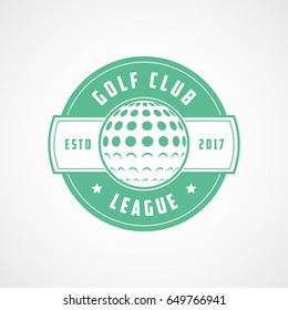 Golf League Emblem Green Flat Icon On White Background