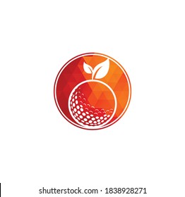 Plantilla del logotipo de las hojas de golf. Baloncesto y hojas de golf, bola de golf y logotipo deportivo