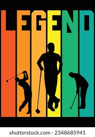 Golf Legend vector art design, eps file. design file for t-shirt. SVG, EPS cuttable design file