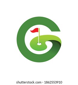 golf letter g logo template