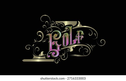Diseño de estilo personalizado con letras GOLF