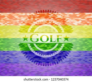 Golf lgbt colors emblem 