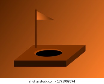 Golf wie Loch mit hellbrauner Vektorskalierbarkeit 4800x3600